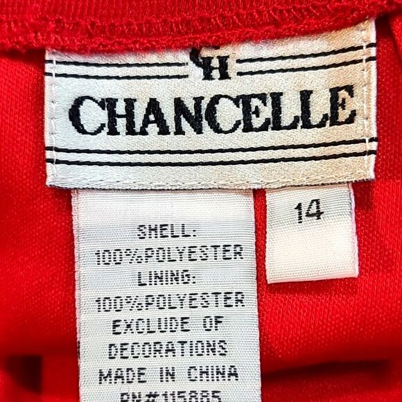 Chancelle Red Midi-Skirt, Straight, Slit in Back, Size 14 - Picture 6 of 6